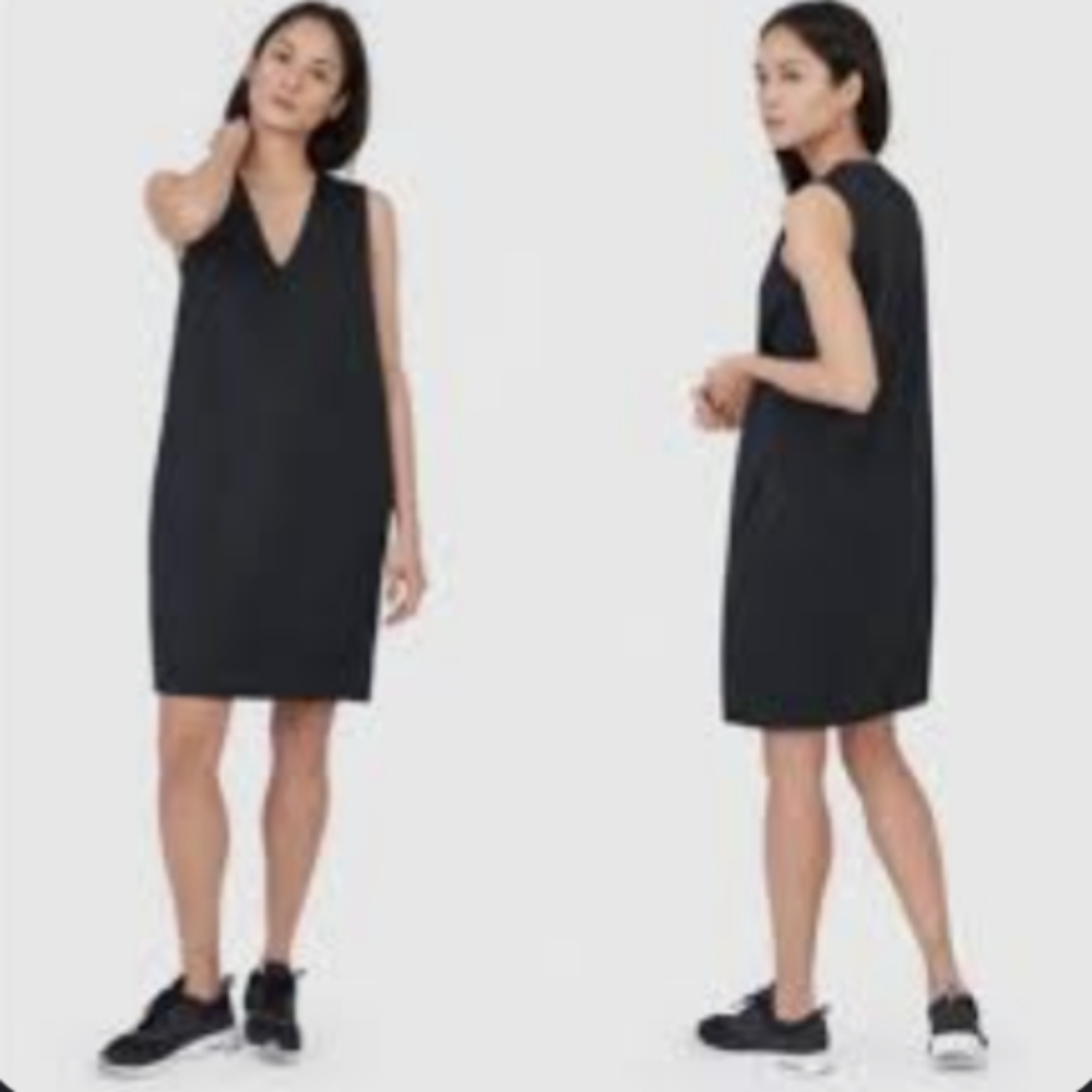 Everlane poplin black shift dress 2